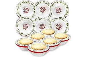 Hiceeden 2 Pack Ceramic Glass Cupcake Pan, Non-Stick Baking Pans