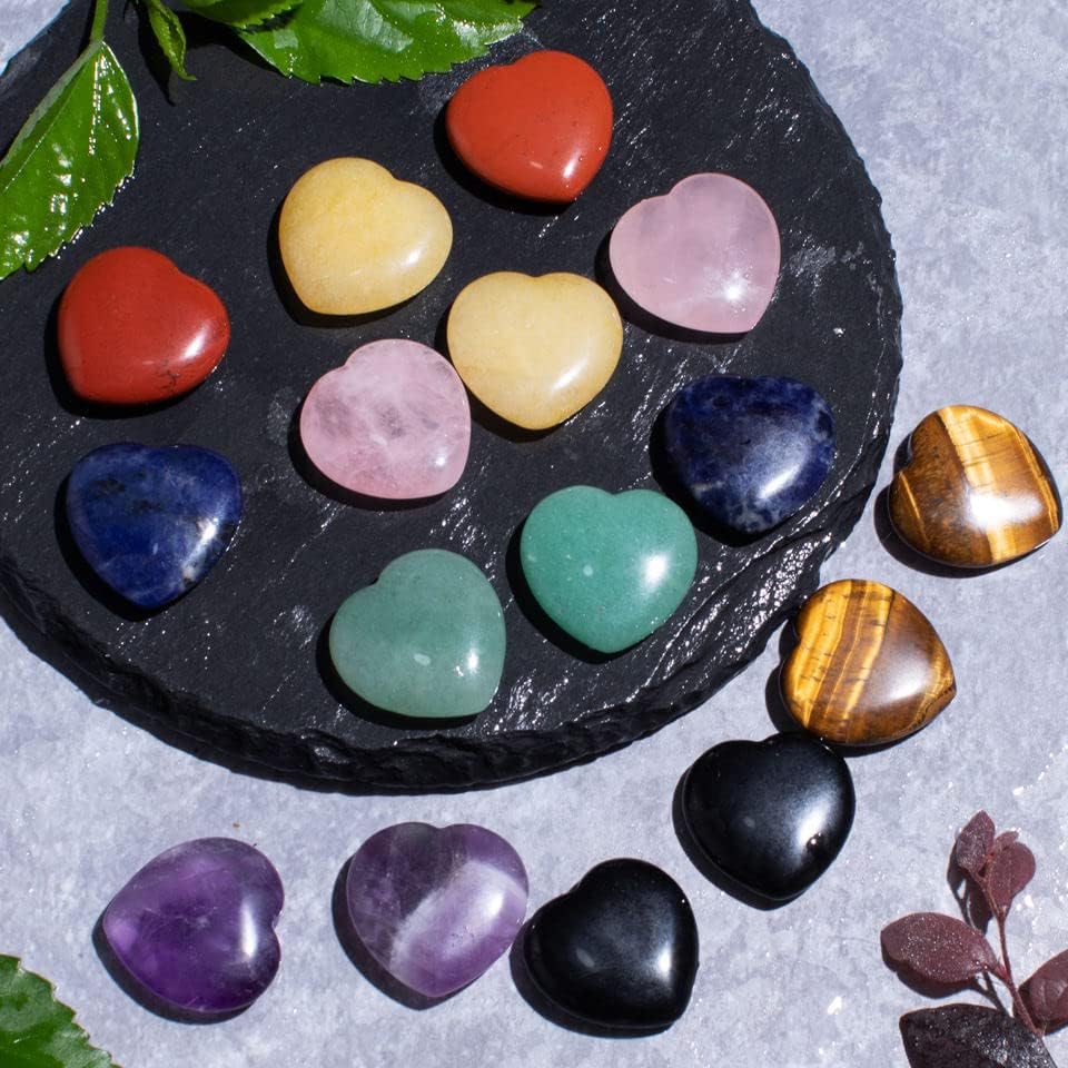 Miniatura 8 de 3 piedras naturales de corazón hinchado de cuarzo rosa de 1 pulgada, piedra de preocupación de palma de cristal curativo para chakras, reiki,