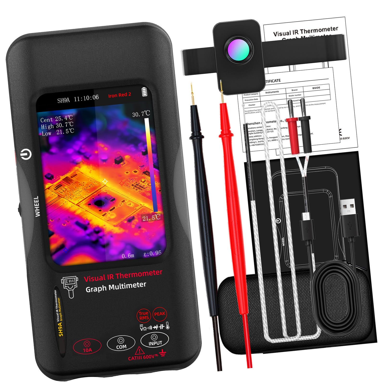 Professional 428X320 Thermals Imaging Multimeter with 2000A Flexible Current Clamps for Electrical Diagnostics Repair Diagnostic Equipment