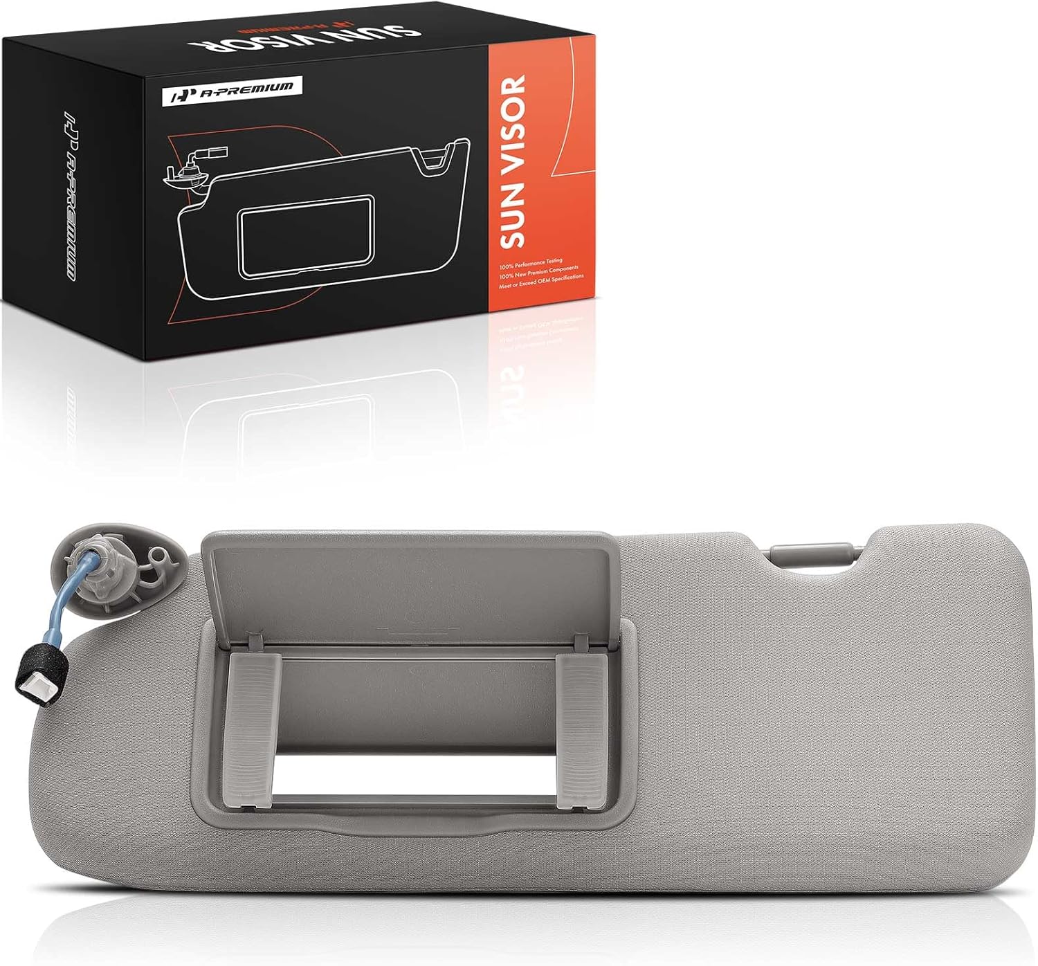 A-Premium Driver Left Side Sun Visor Compatible with Honda CR-V CRV 2017 2018 2019 2020 2021 2022 - with Vanity Light, with Vanity Mirror, Gray Color - Replaces 83280-TLAA1-2ZB, 83280TLAA12ZB