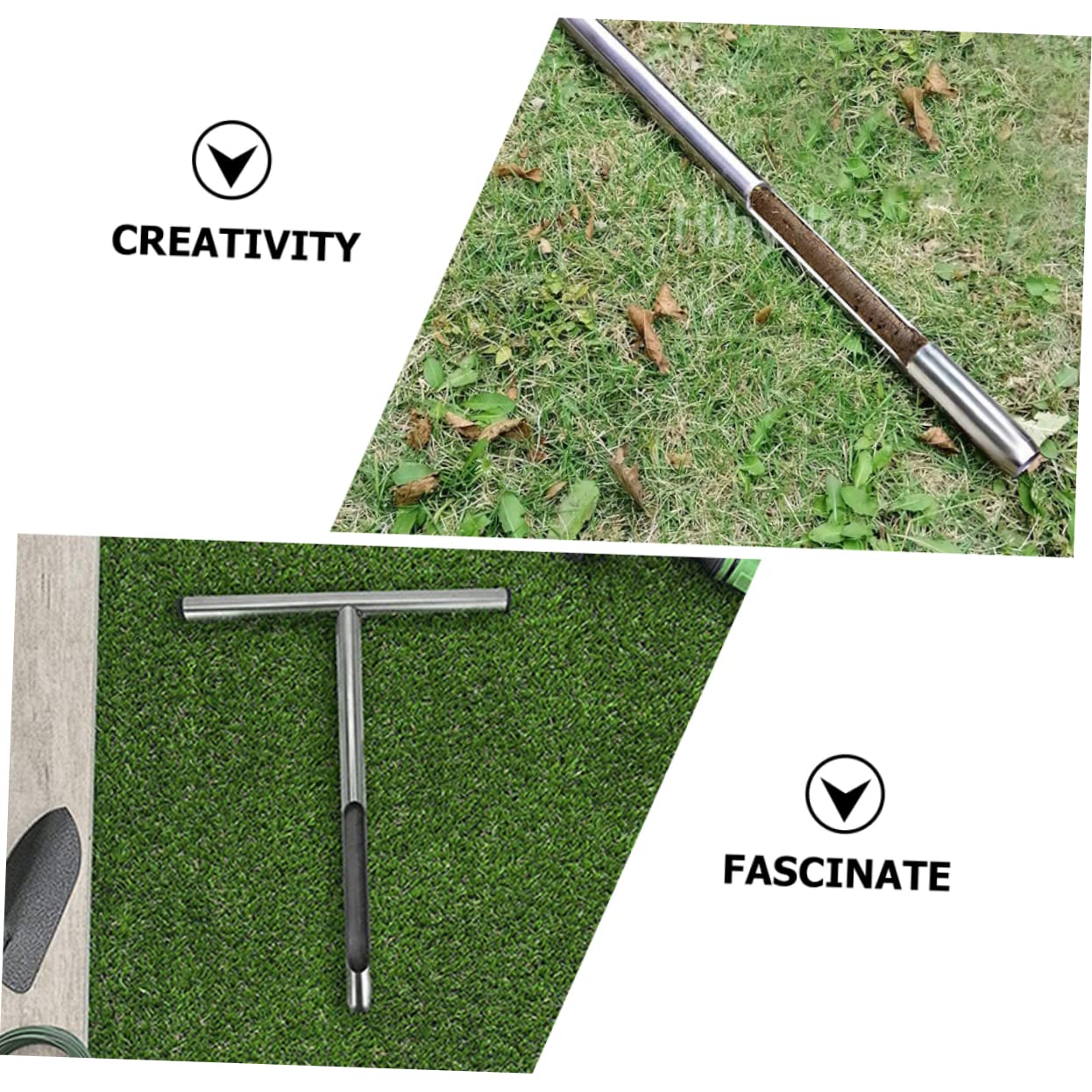 YARNOW Campionatore di Terreno Impugnatura a T in Acciaio Inox 304, Strumento Leggero e Facile da Impugnare per Prelievo Campioni Suolo in Giardino e Campo Esterno