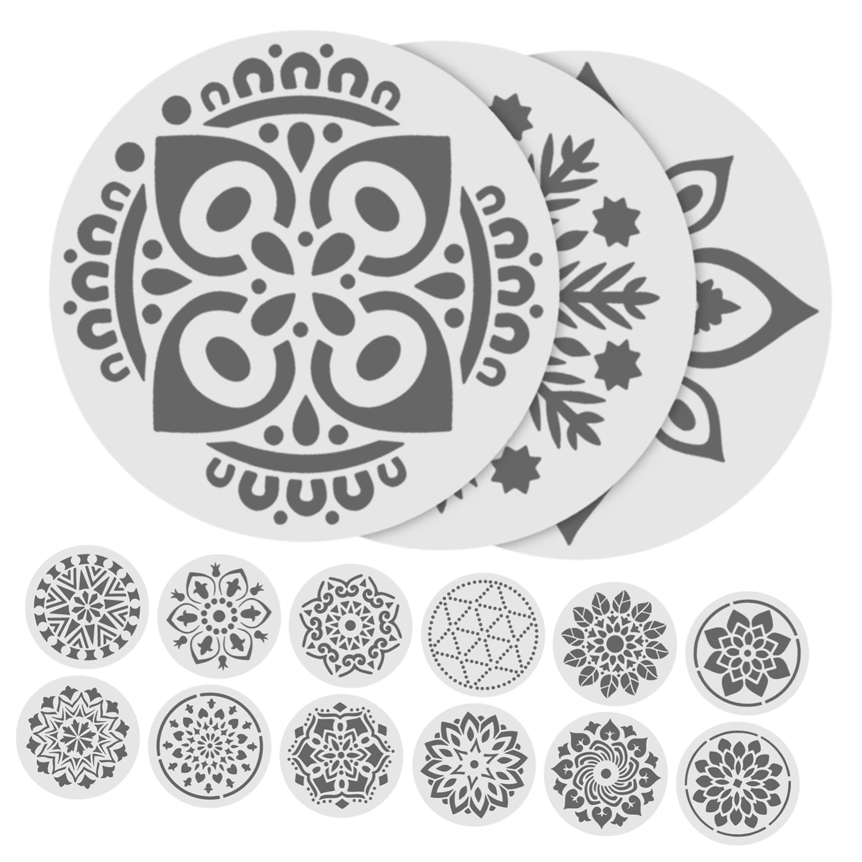TEHAUX 72stücke Teiliges Mandala Schablonen Wiederverwendbare Malvorlagen Für - Und Textilgestaltung Praktische Blumenmuster Für Kreative Projekte