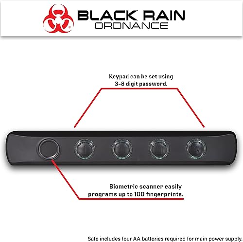 Miniatura 3 de Caja fuerte para armas de mano, con huella digital biométrica o bloqueo de teclado, caja de seguridad de acero endurecido para el hogar, mesita de