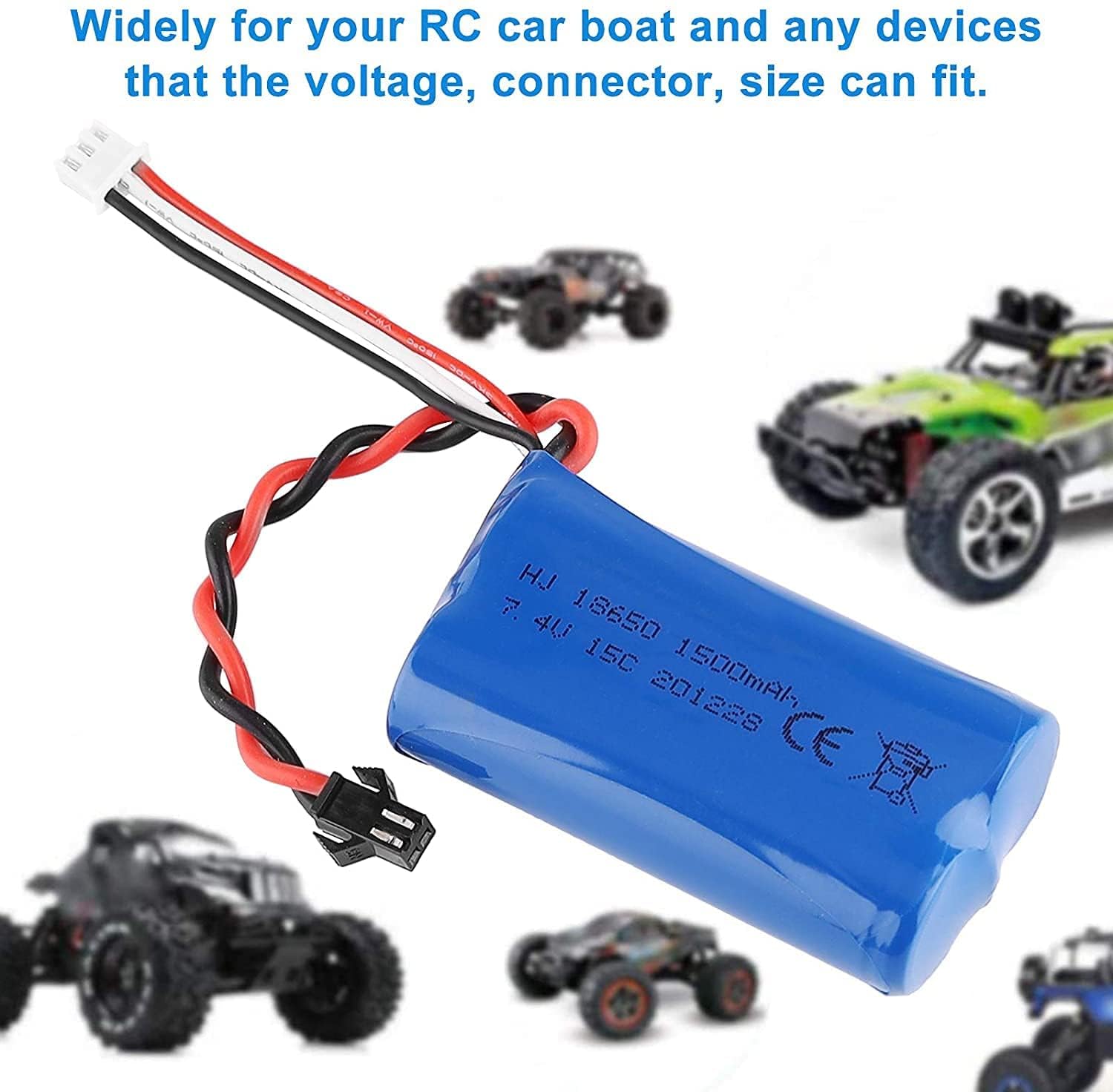 YUNIQUE GREEN-CLEAN-POWER Batteria LiPo 1500mAh 7.4V 2S Con Connettore SM-2P Per RC U12A S033G Q1 H101 - 5