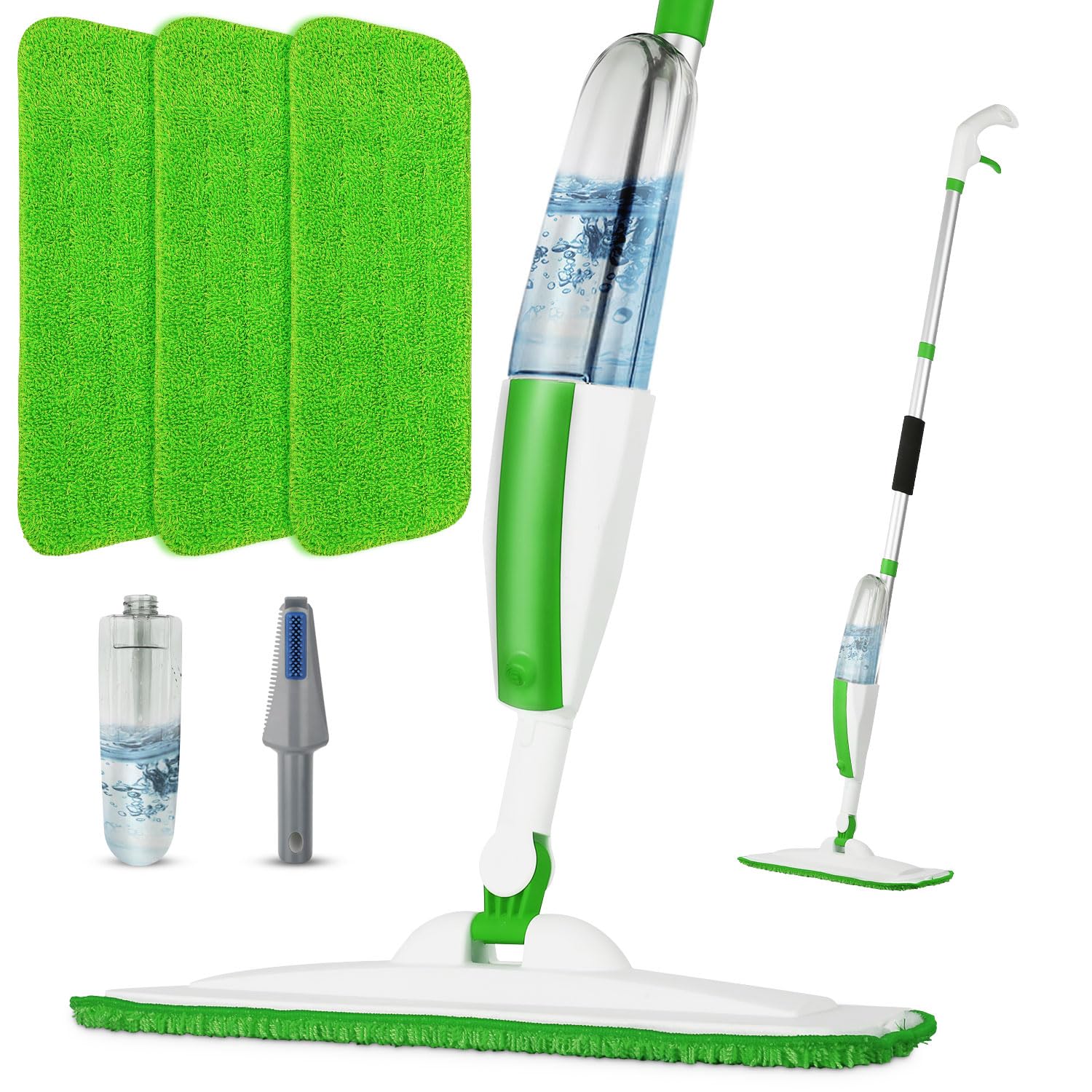 Mops for Floor Cleaning Wet Spray Mop with 14 oz Refillable Bottle and 3 Washable Microfiber Pads Home or Commercial Use Dry Wet Flat Mop for Hardwood Laminate Wood Ceramic