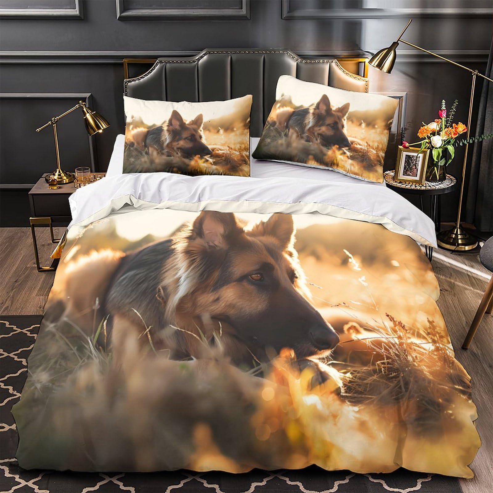 Drap de couette Berger Allemand déco chambre ado pour créer une ambiance nature sauvage King