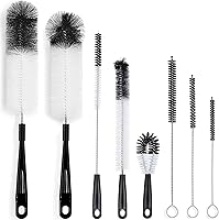 ALINK 8-Pack Bottle Cleaning Brush Set - Extra Long Handle Brushes for Wine/Beer Bottles, Thermos, Straws, Lids & Tumblers