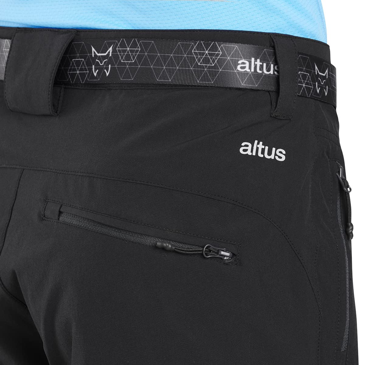 ALTUS Taupo I30 - Pantalones Cortos de Trekking para Hombre, Shorts Técnicos Elásticos de Secado Rápido para Senderismo y Montaña, Incluye Cinturón y Bolsillos con Cremallera.