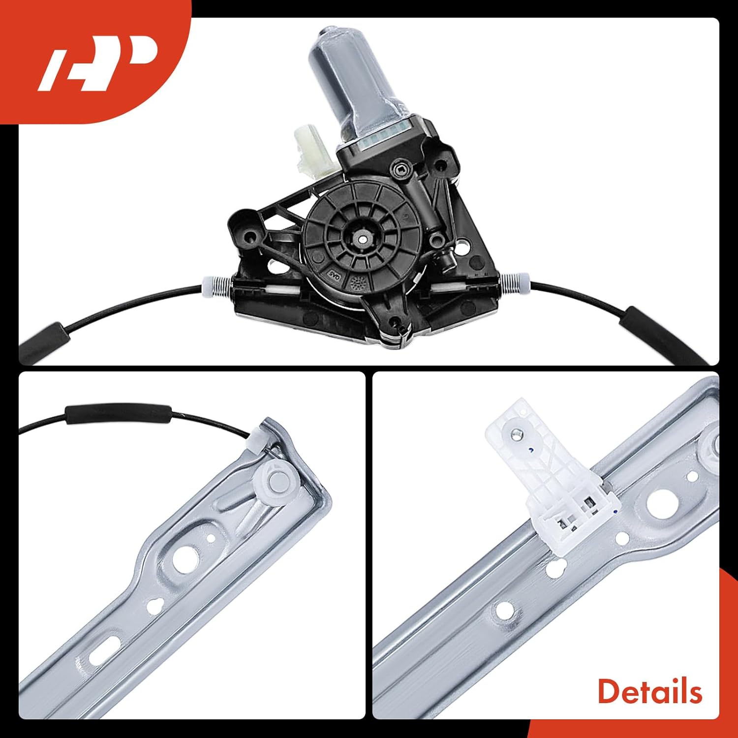 A-Premium Power Window Regulator with Motor Rear Driver Side Compatible with Jeep JT Series Gladiator 2020-2024, JL Series Wrangler 2018-2024