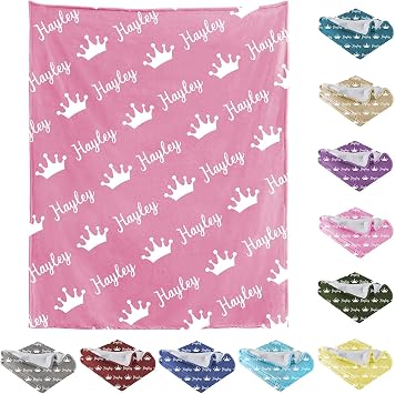 Personalized Blankets and Throws for Baby, Kids, and Adults, Custom Flannel Blanket with Name for Boys and Girls, Customized Birthday, Christmas, Memorial Day Blanket