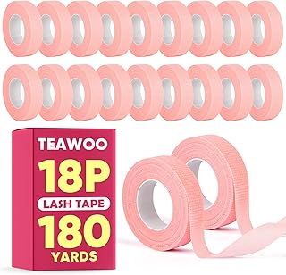 TEAWOO 18 rollos de cinta de pestañas, cinta ...