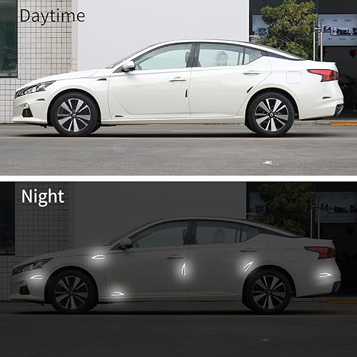 Miniatura 3 de Adhesivo reflectante de seguridad para automóvil, marcador lateral de fibra de carbono, advertencia de seguridad, tira anticolisión, protección