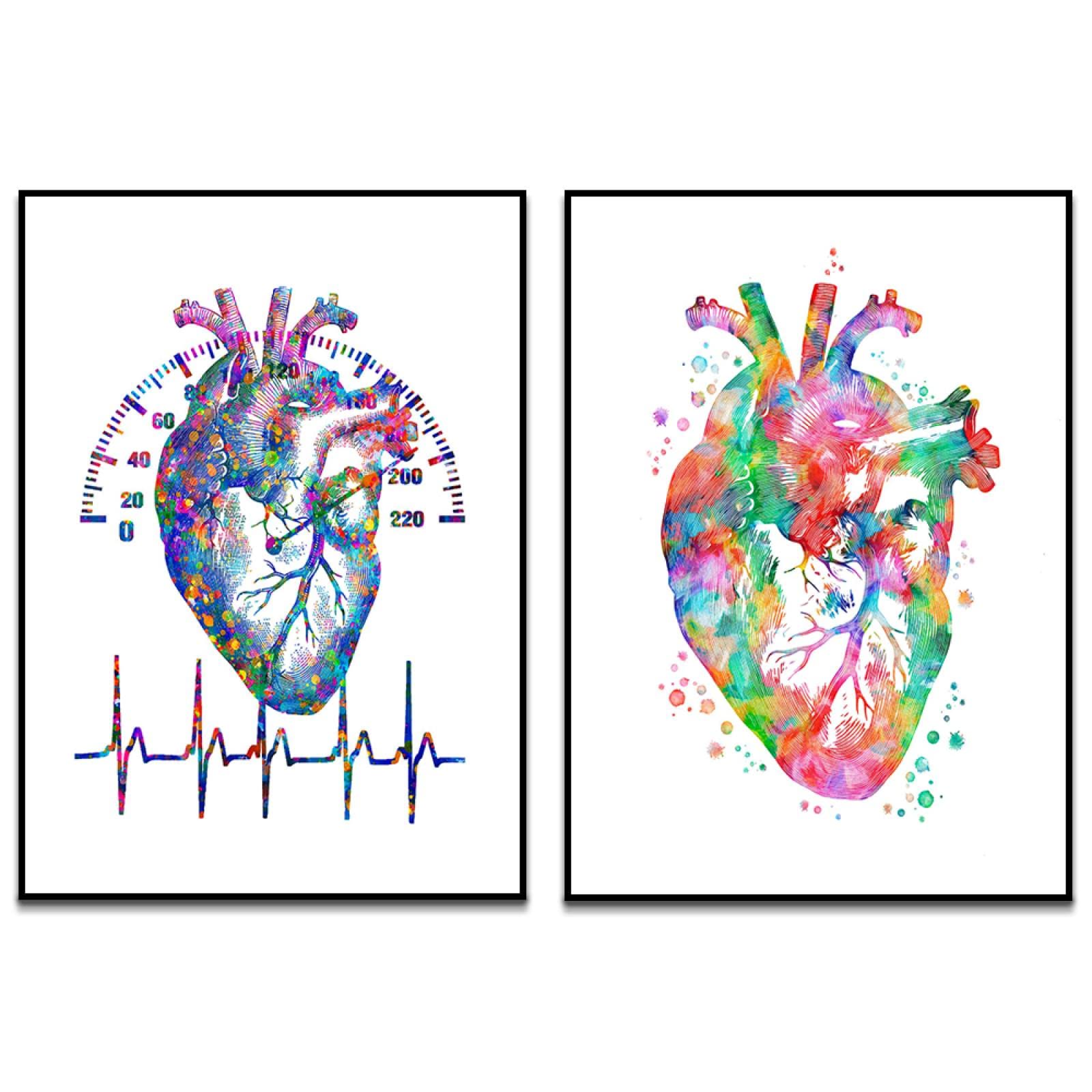 Amazon｜水彩画心臓絵画心臓病アート医療ポスター心臓専門医 心臓