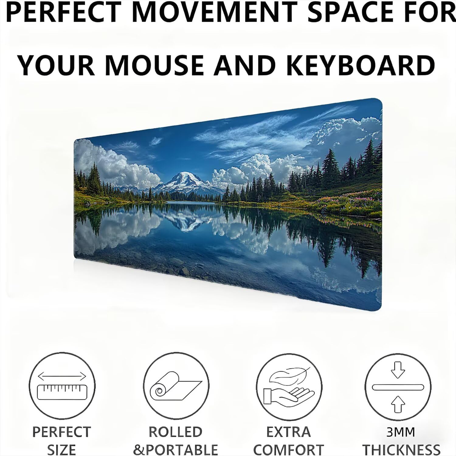 Podkładka pod mysz, podkładka pod mysz XXL 1200 x 600 podkładka pod mysz dla graczy, wodoodporna gumowa podstawa, duża podkładka pod mysz do gier na biurko zszyte krawędzie wodoodporna antypoślizgowa