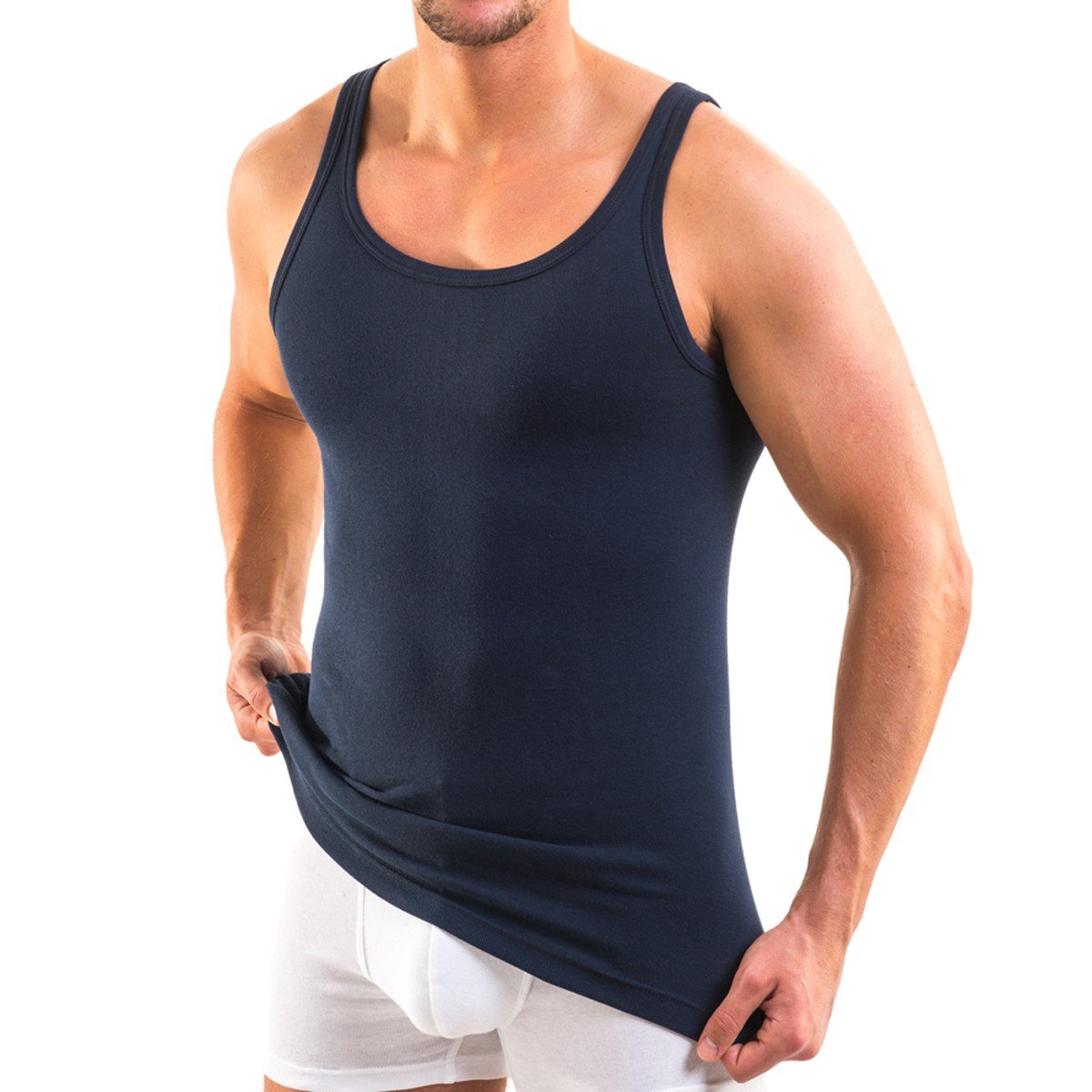 HERMKO 3er Pack 3000 Herren Tank Top (Weitere Farben) aus 100% Bio-Baumwolle