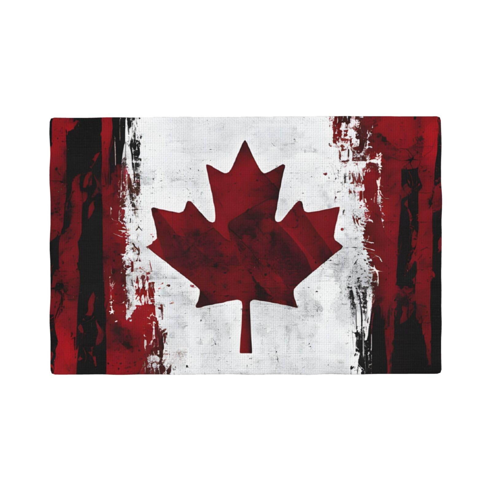 Lhfiohirg Six Piece (Retro Canada Flag) Set Of 6 Heat Resistant Placemats Non-Slip Faux Linen Dining Table Mats Reusable Table Decor For Kitchen Home Party
