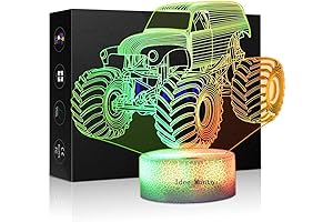 3D Night Lights for Kids - Monster Truck for Boys' Room