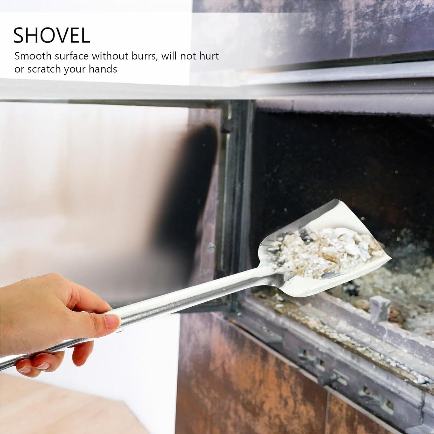 Fireplace Cleaning Set Heavy Iron 5PCS Set Fireplace Cleaning Tool Sets Ash Shovel Broom Dustpan Tong Cleaner Fireplace Dedicated Tools Fireplace Tools,Black Style B