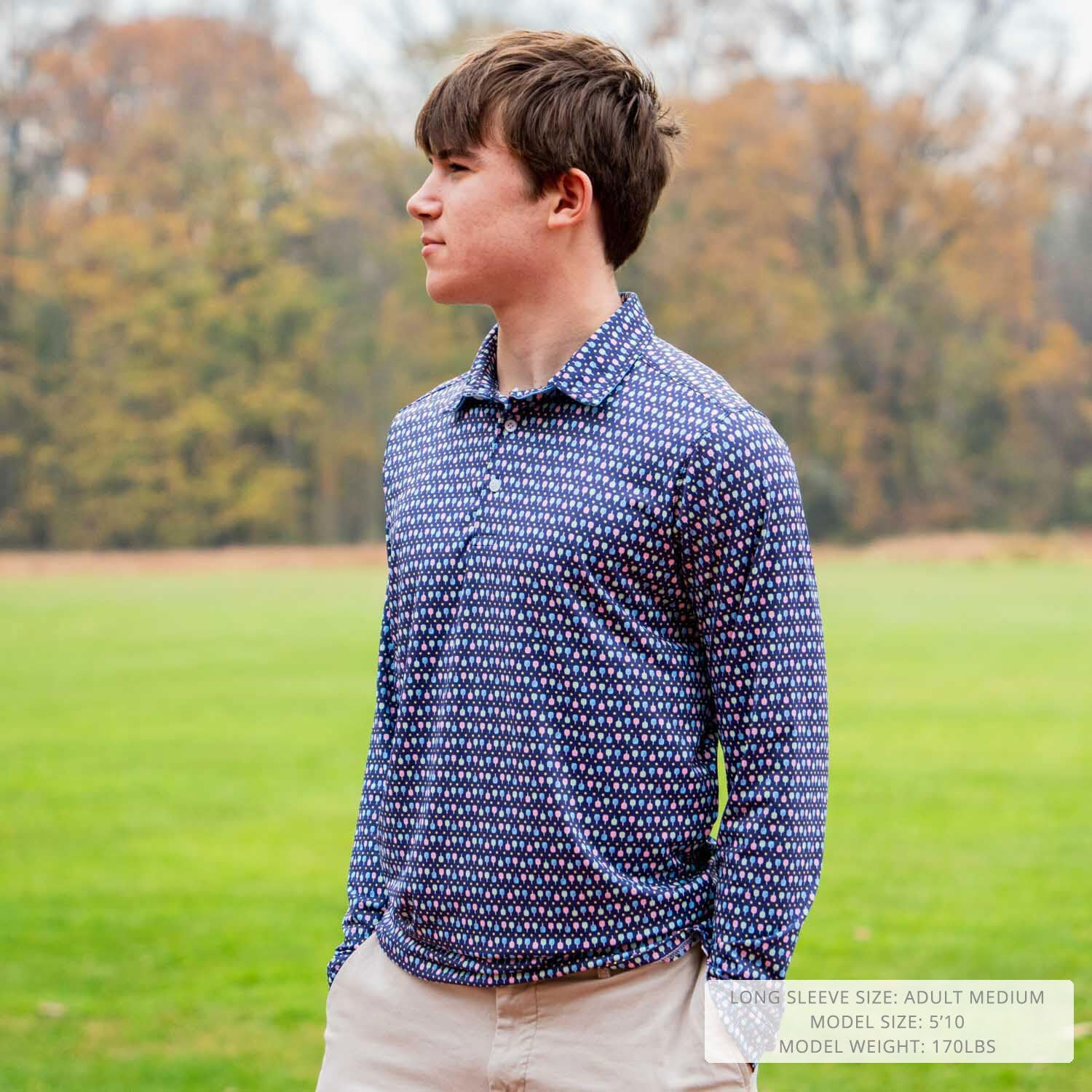 ChalkTalkSPORTS Pickleball Long Sleeve Polo Shirts | Pickleball Performance Polo | Youth & Adult Sizes