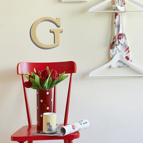 Miniatura 4 de 26 letras DIY 3D acrílico alfabeto pegatinas de pared, letras autoadhesivas del alfabeto, arte mural para el hogar, sala de estar (G)