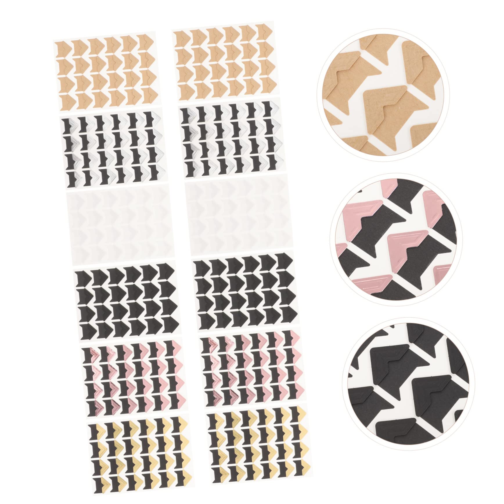 Lurrose 60blätter Vintage Selbstklebende Fotoecken Kraftpapier Und Roségold Für Scrapbooking Fotoalben Und Bastelprojekte Dekorative Eckenschutzaufkleber Für Ihre Erinnerungen
