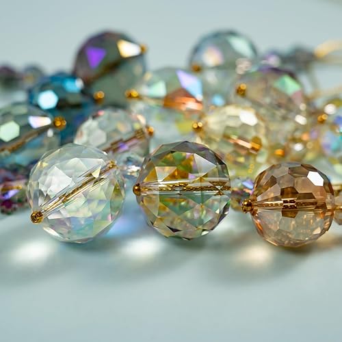 Miniatura 3 de 12 mini adornos de bola de cristal iridiscentes para decoración de árbol y boda