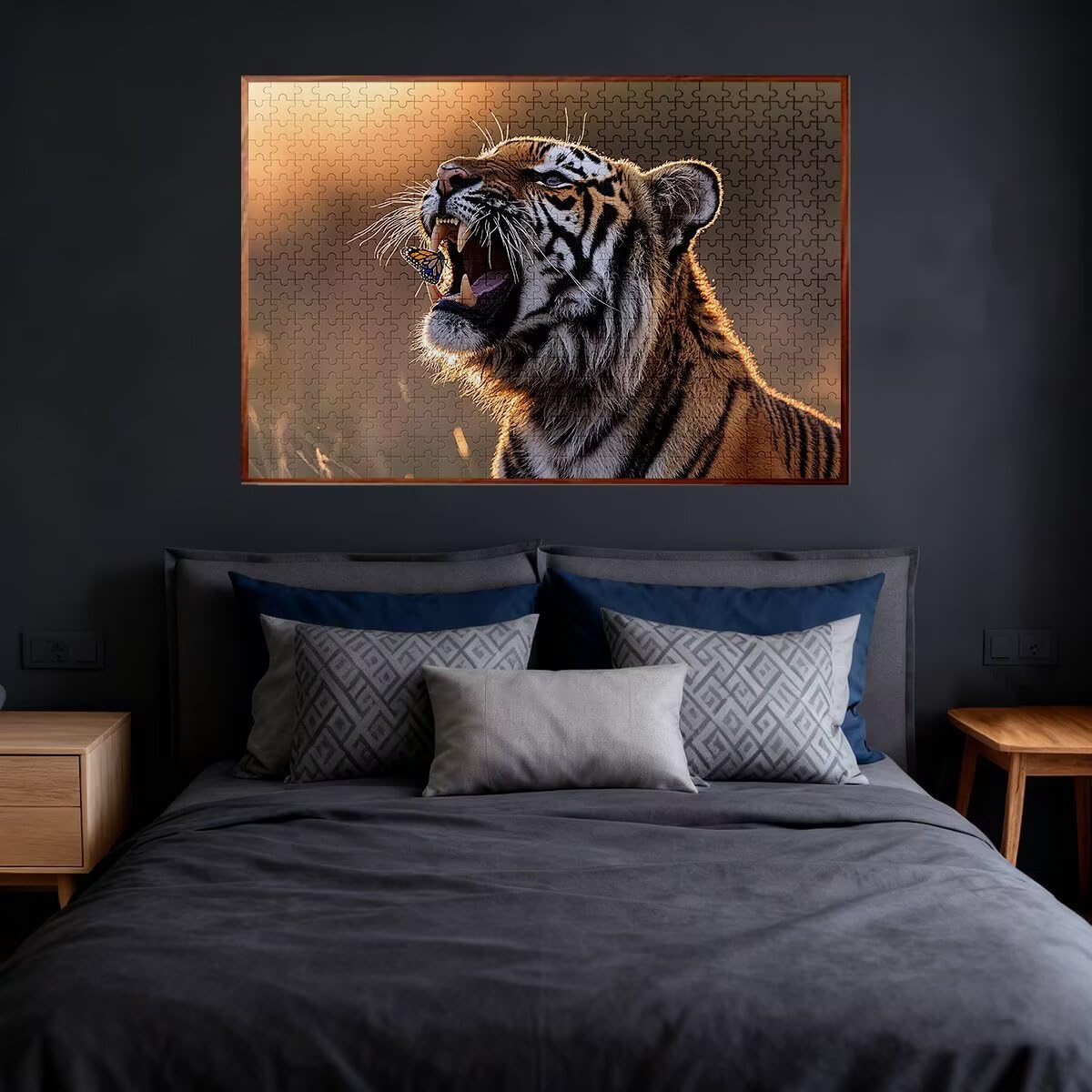 Puzzle 1500 elementów tygrys, puzzle dla dorosłych zwierzęta, klasyczne puzzle Wyzwanie edukacyjne Superior Zabawki dla rodziny, niemożliwe drewniane puzzle z pudełkiem na prezent, dekoracja ścienna