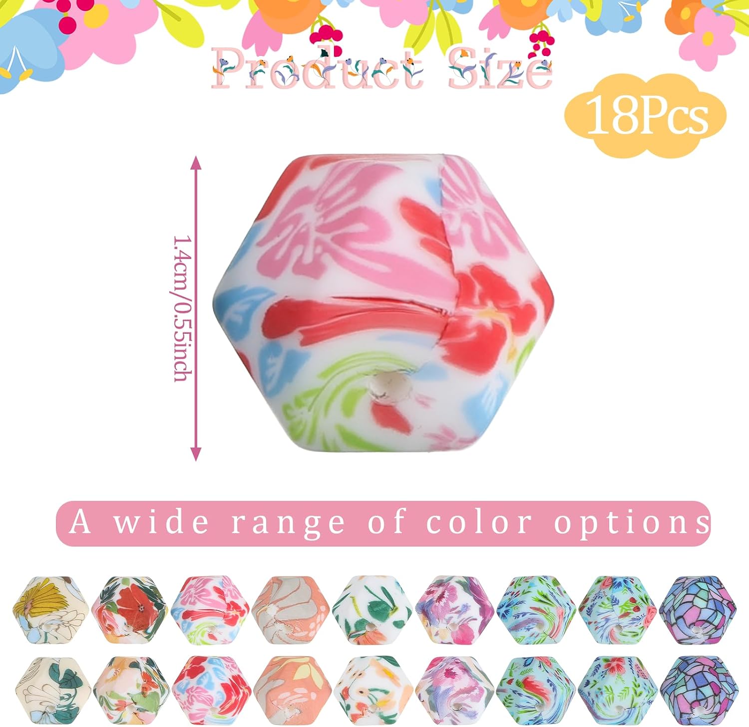18Pcs Knitting Needle Stoppers, Silicone Knitting Needle Point Protectors Hexagon Print Knitting Needle Caps Cute Needle Minders for Knitting Accessories and Gadgets