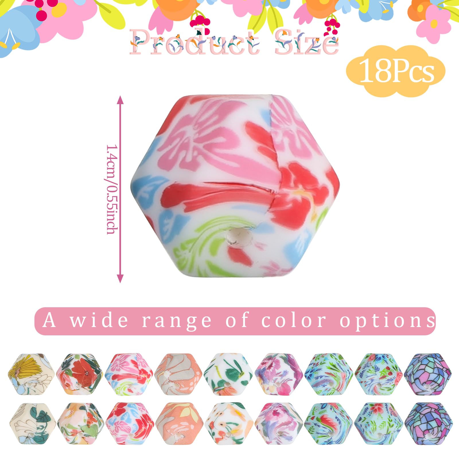 18Pcs Knitting Needle Stoppers, Silicone Knitting Needle Point Protectors Hexagon Print Knitting Needle Caps Cute Needle Minders for Knitting Accessories and Gadgets - 3