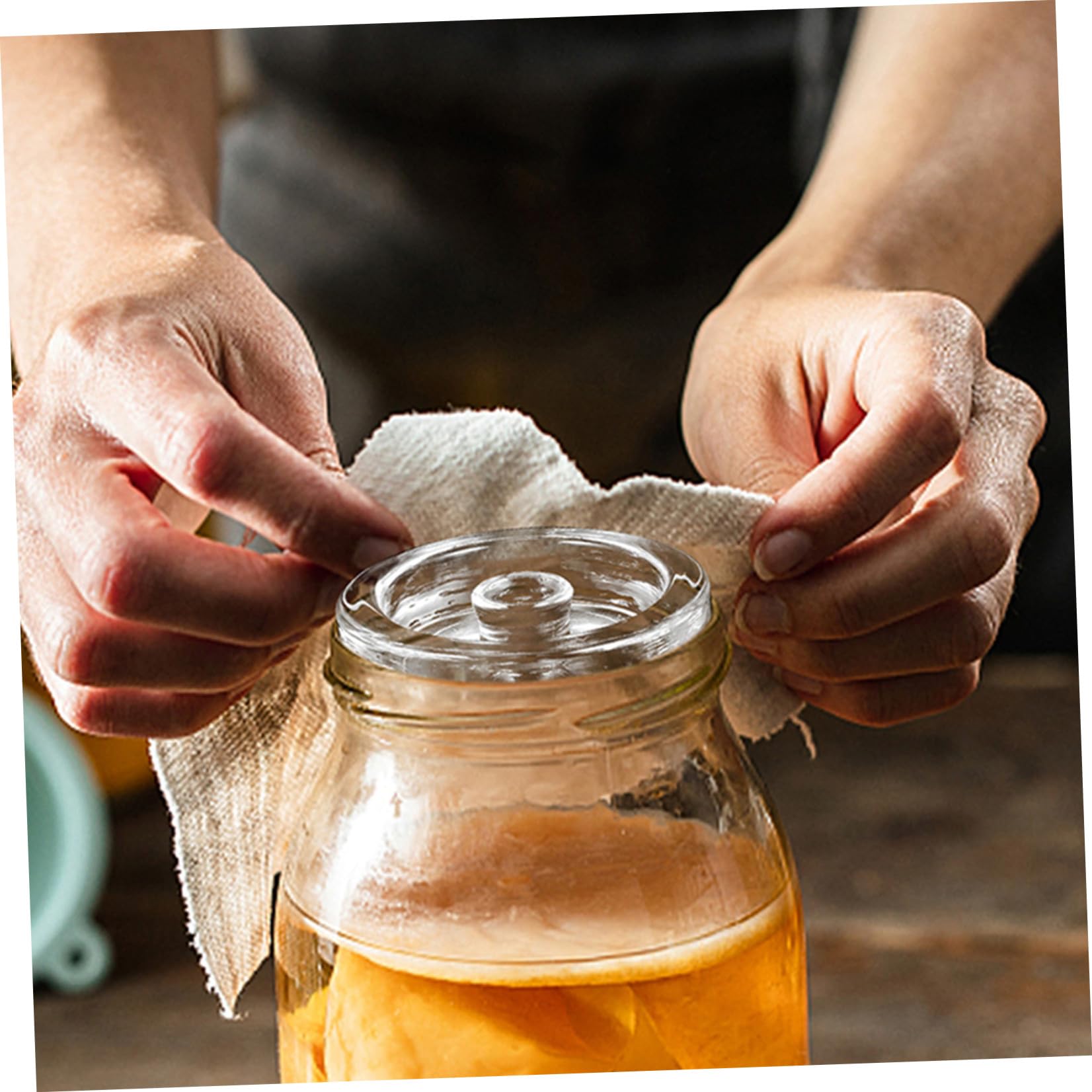 Generisch 2 Stück Fermentierende Gewichte aus Glas Kompakt und Tragbar als Deckel für Gärgläser Leicht zu Verstauen für Einmachgläser Geeignet