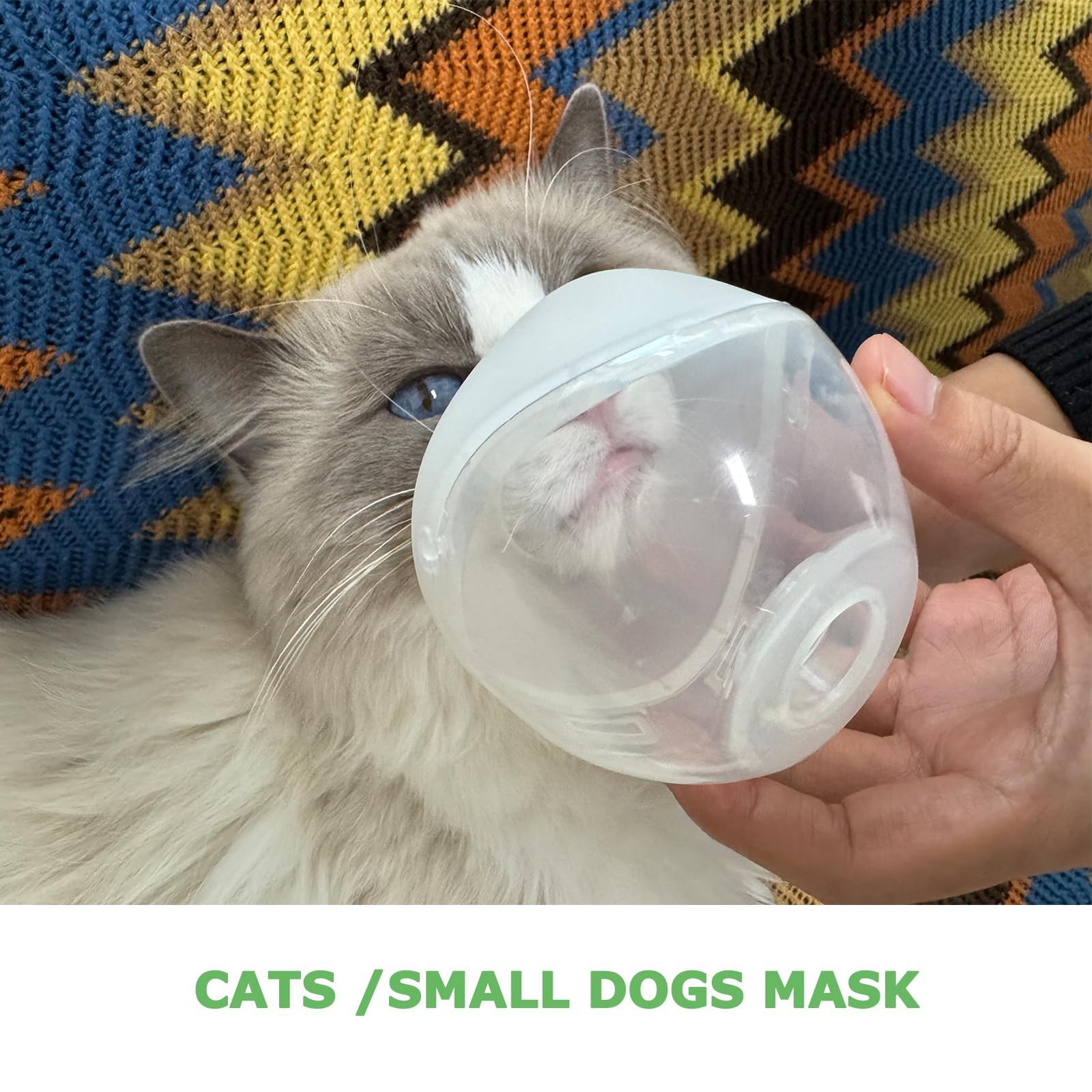 Katzen-Inhalator-Abstandshalter mit Indikator, speziell für Katzen und kleine Hunde, Haustier-Aerosolkammer mit Silikonmaske,für Zuhause und draußen (S)