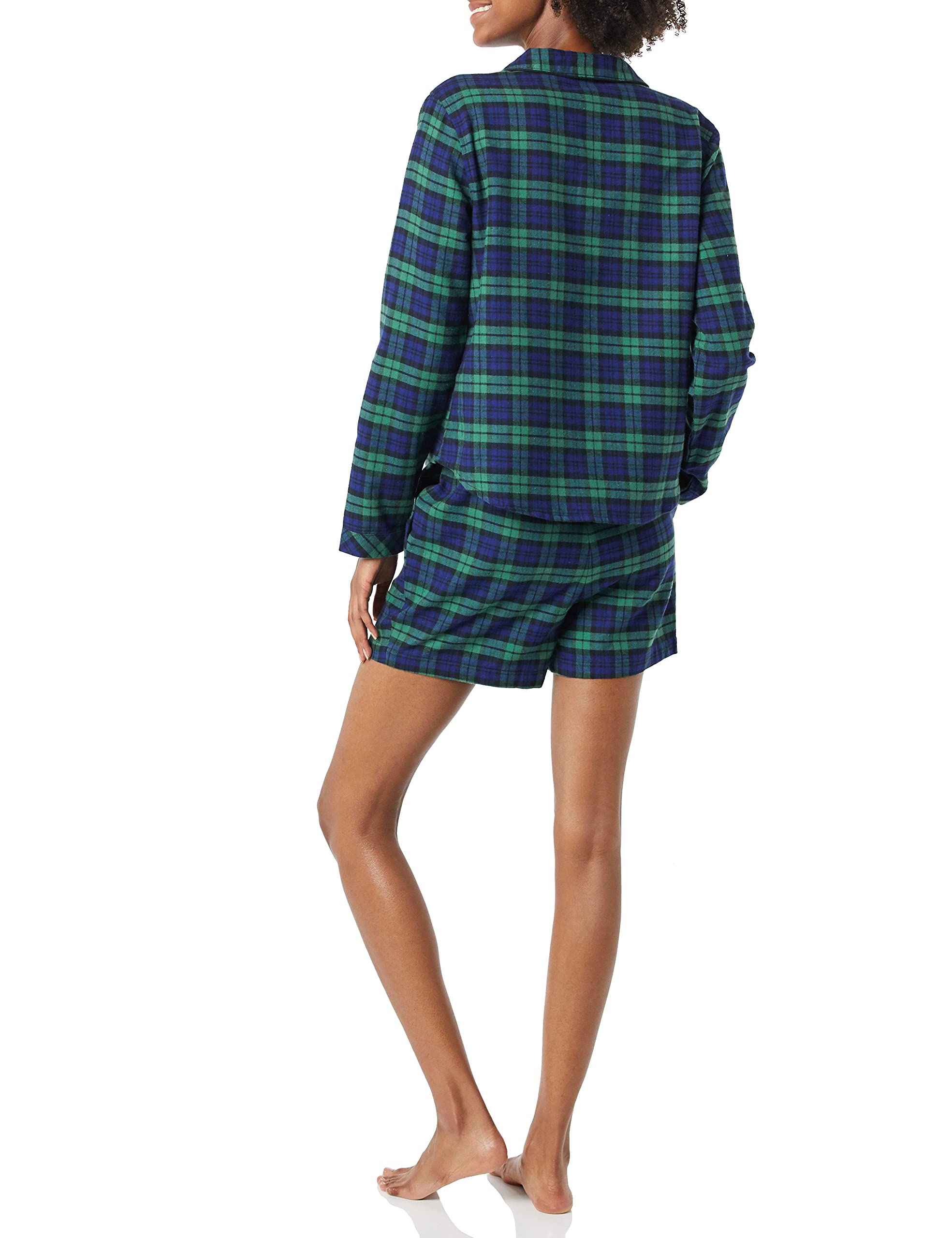 Amazon Essentials Kobiety Lekka flanelowa piżama z szortami