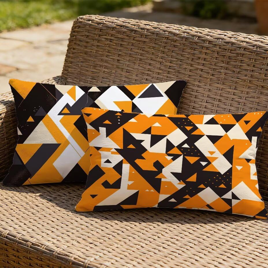 Fundas cojín de jardín para banco y silla de mimbre decoración de porche naranja 40x60