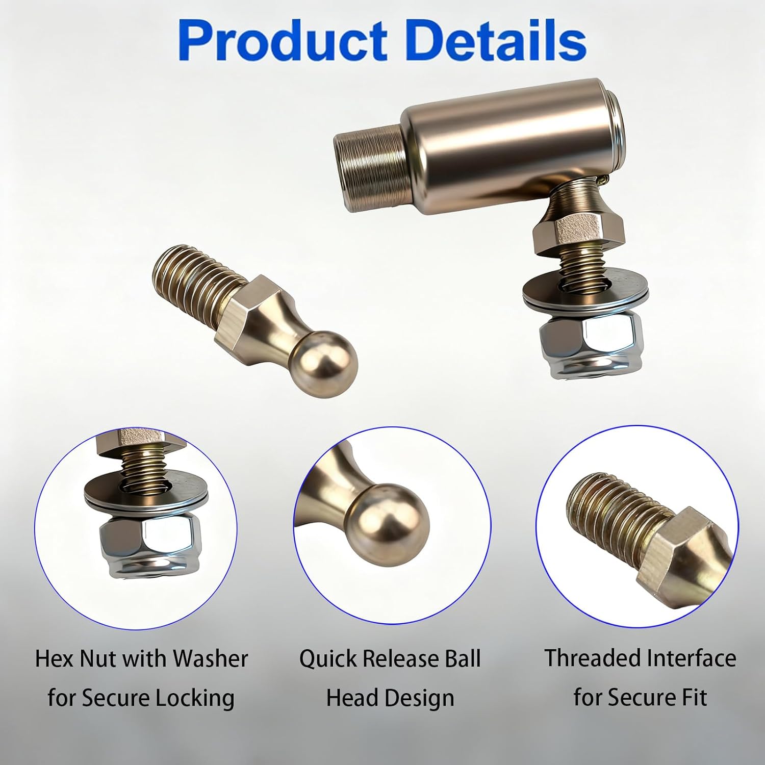 Throttle Disconnect for Quick Release Ball Joint, 10-32 Female Thread, Steel Carburetor Linkages Zinc-Plated for Corrosion Prevention