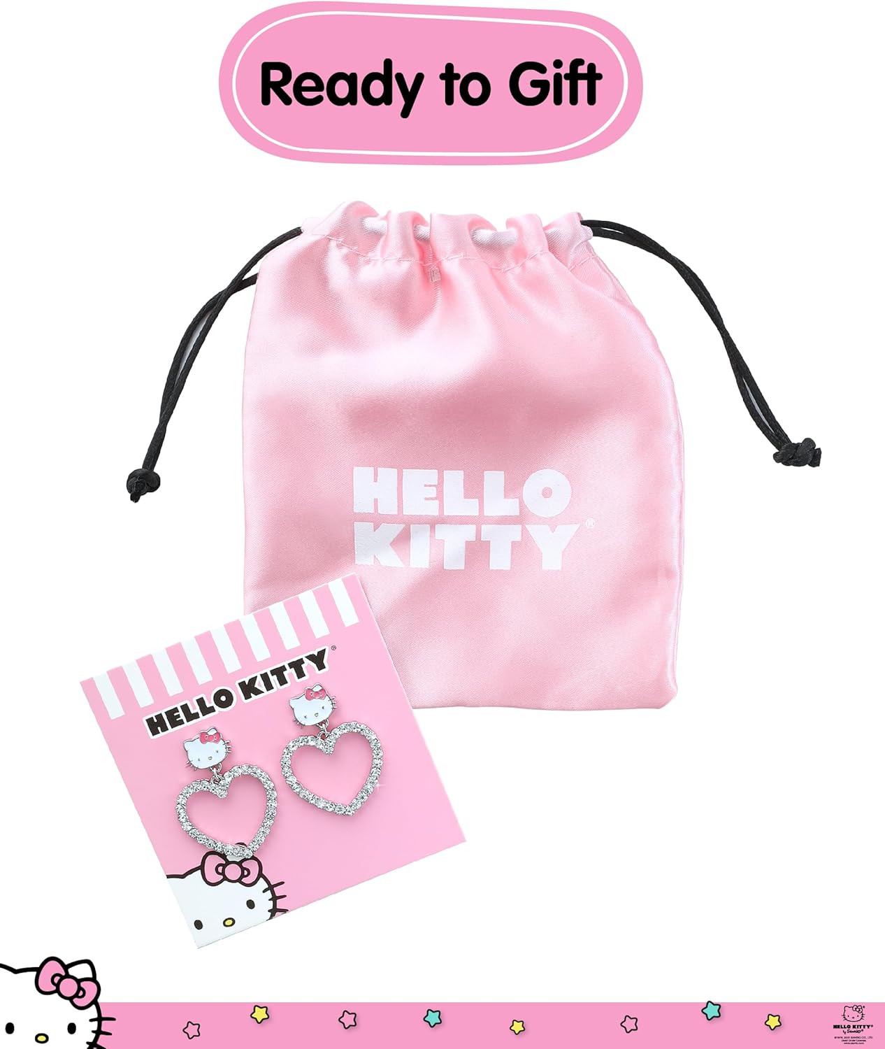 Sanrio Hello Kitty Jewelry Dangle and Hoop Earrings for Women, Fashion Hello Kitty Earrings with Crystals or Enamel Plating - Image 6