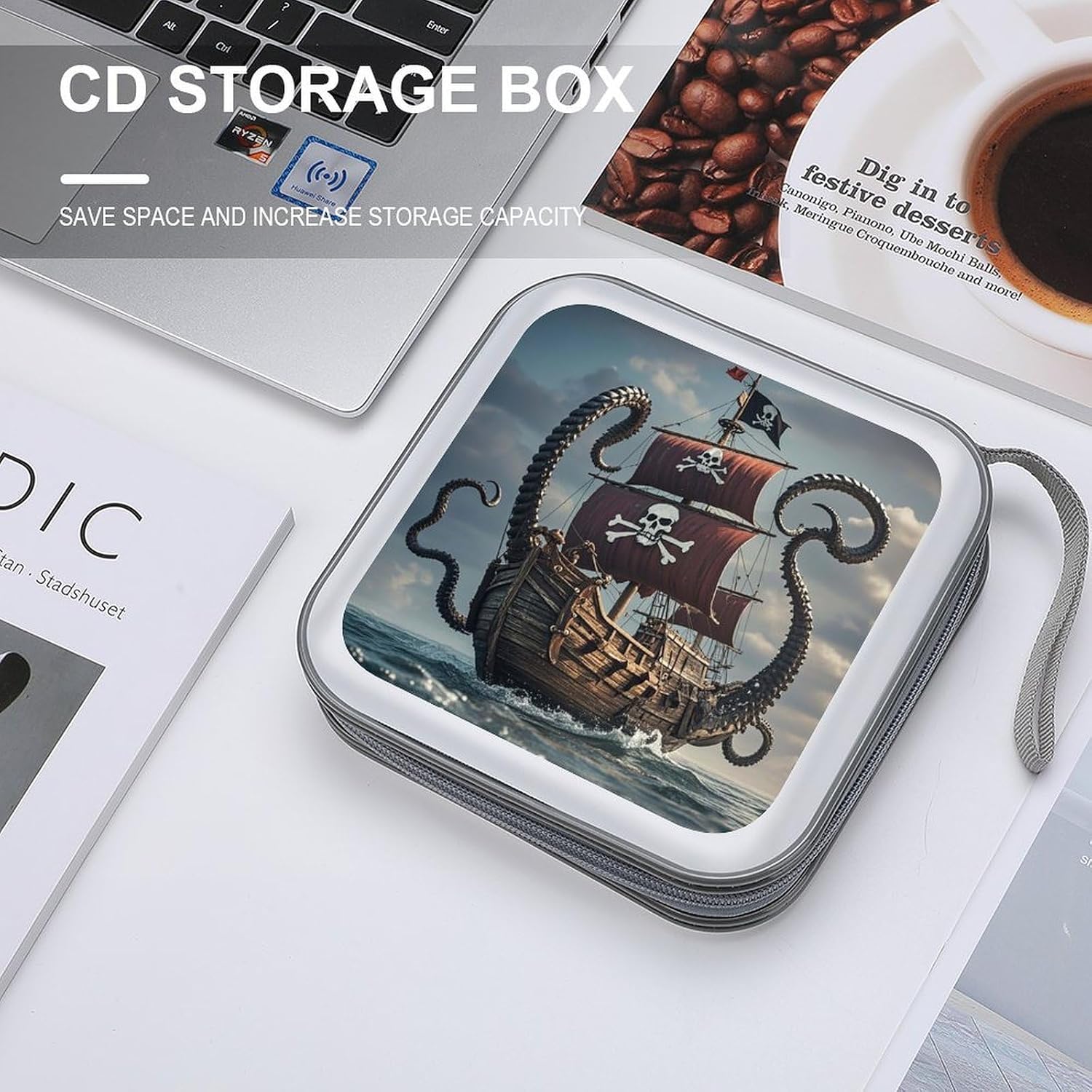 Octopus And Ship CD Case CD Storage Box DVD Sleeves
