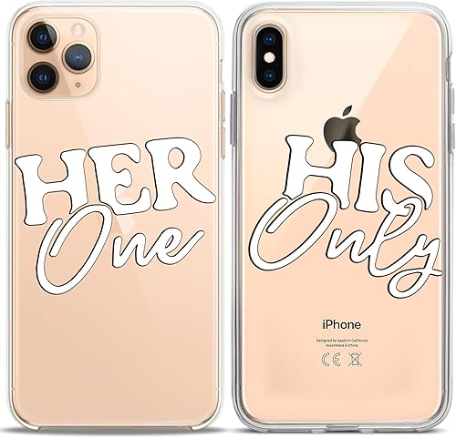 Miniatura 5 de Fundas a juego para parejas compatibles con iPhone 15 14 13 12 11 Pro Max Mini Xs 6s 8 Plus 7 Xr 10 SE 5 Clear Love Her His Quote Funda de silicona