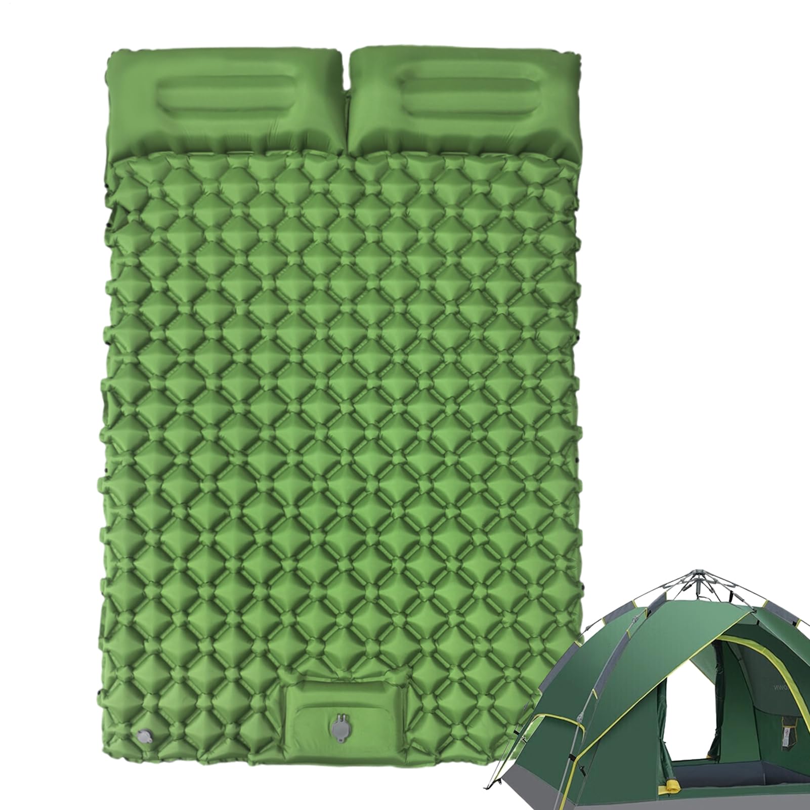 Generico Luftmatte Für Camping - 2-Personen Luftkissenmatratze Mit Kopfkissen - Aufblasbare Wanderausrüstung Für Trekking Reisen Und Abenteuer