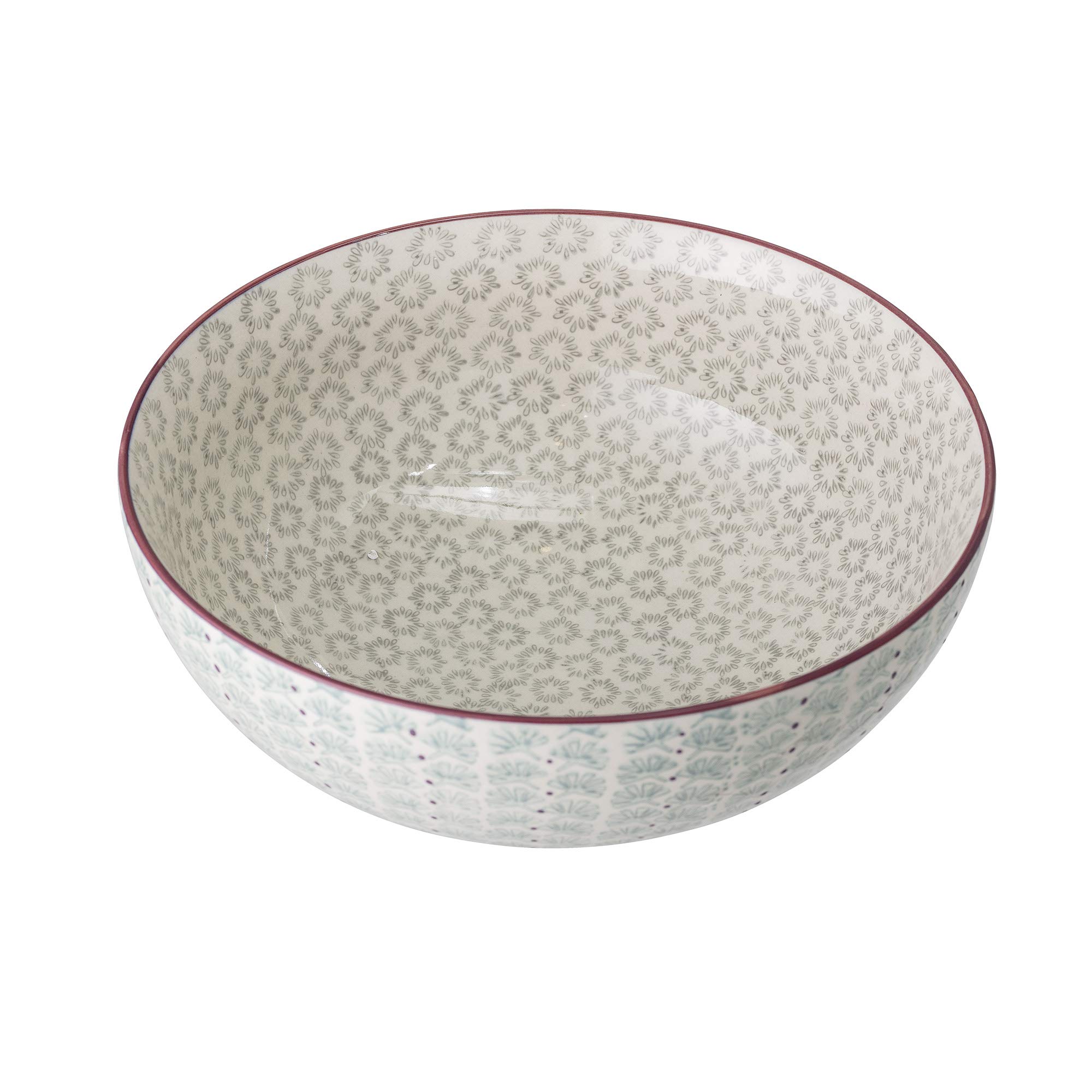 Bloomingville Schale Maya, Farbe Grün, aus Steingut, Inhalt 2600 ml, Maße: D28,5xH11,5 cm, Spülmaschinengeeignet, 82046866