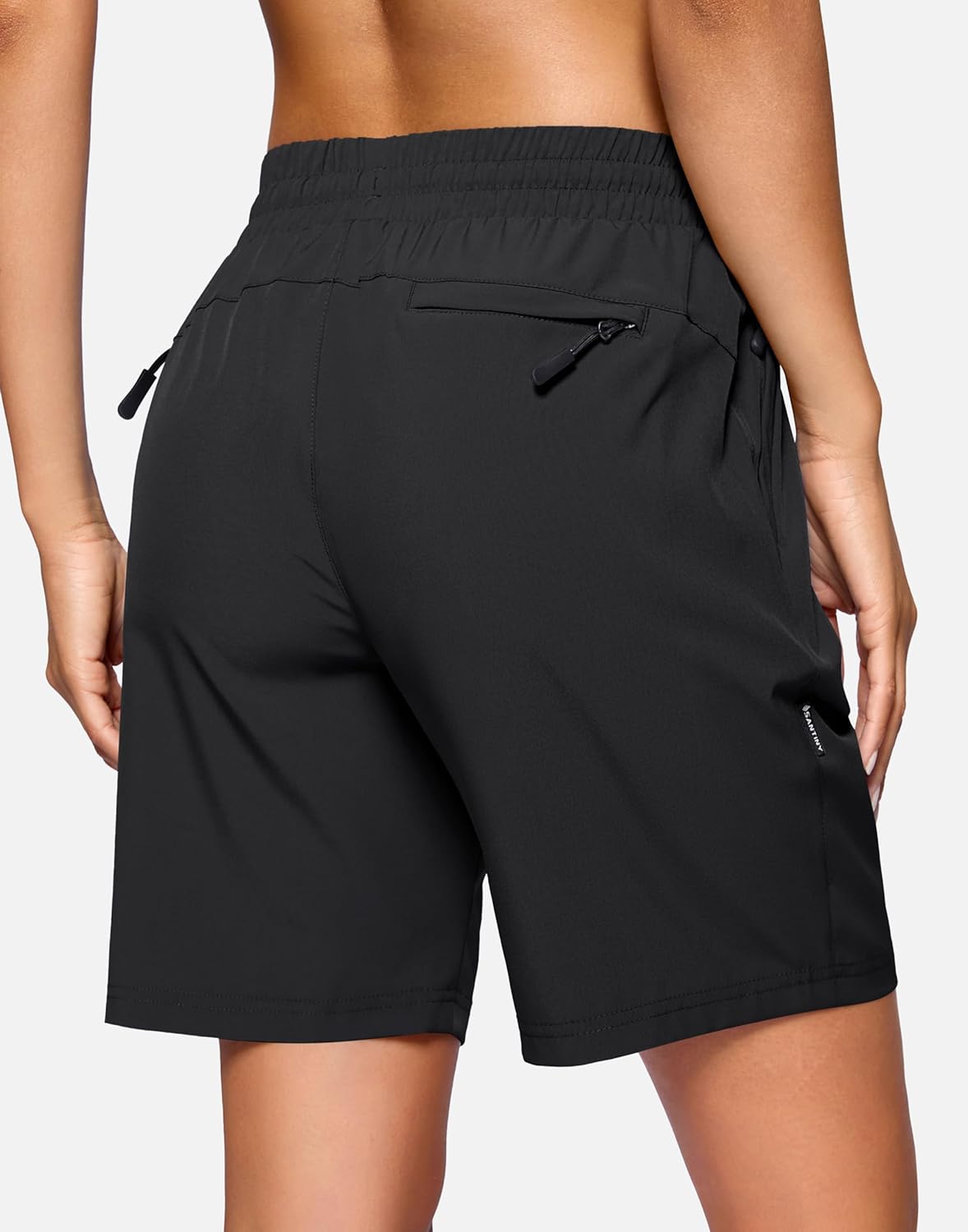SANTINY Women's 7''/ 9'' Hiking Shorts with 3 Zipper Pockets Lightweight Quick Dry Long Athletic Golf Shorts for Women Casual - Image 2