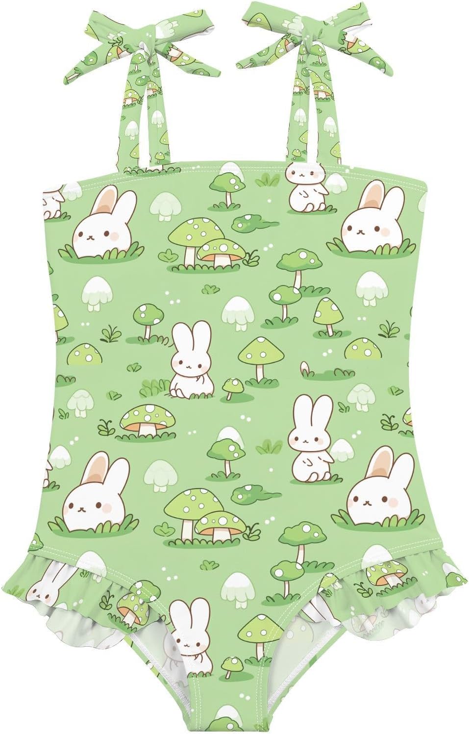 visesunny Toddler Girl Swimsuit Adjustable Strap Swimwear Rabbit Forest Bathing Suits for Girls 18M-6Y