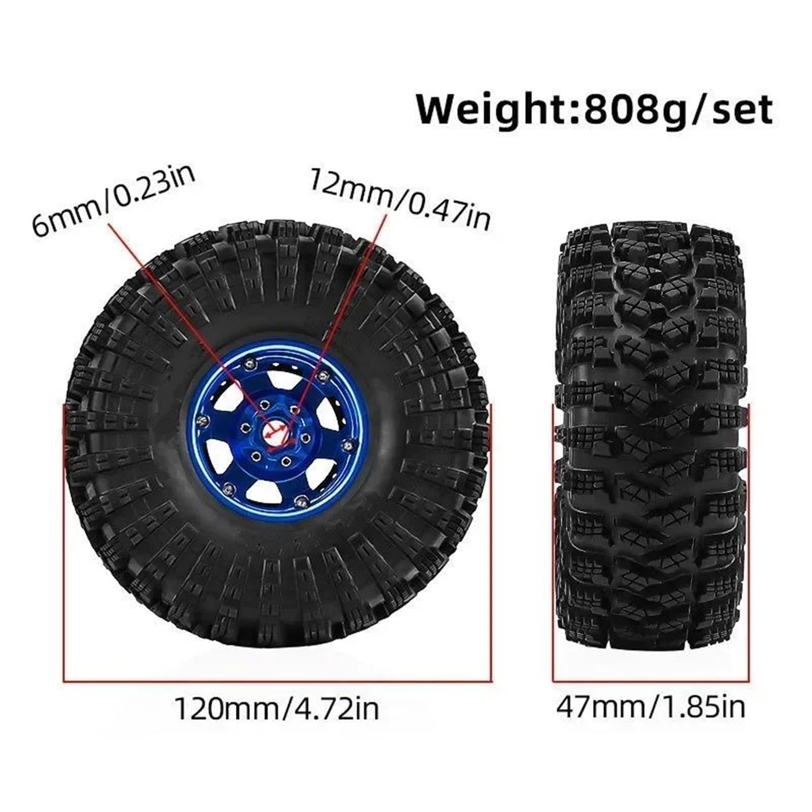 1.9 Beadlock Wheel Rim Pneumatici Set Metallo Per Axial Per SCX10 III AXI03007 90046 Per TRX-4 Per Redcat GEN 1/10 RC Parti Automobili Ricambi Modellini RC