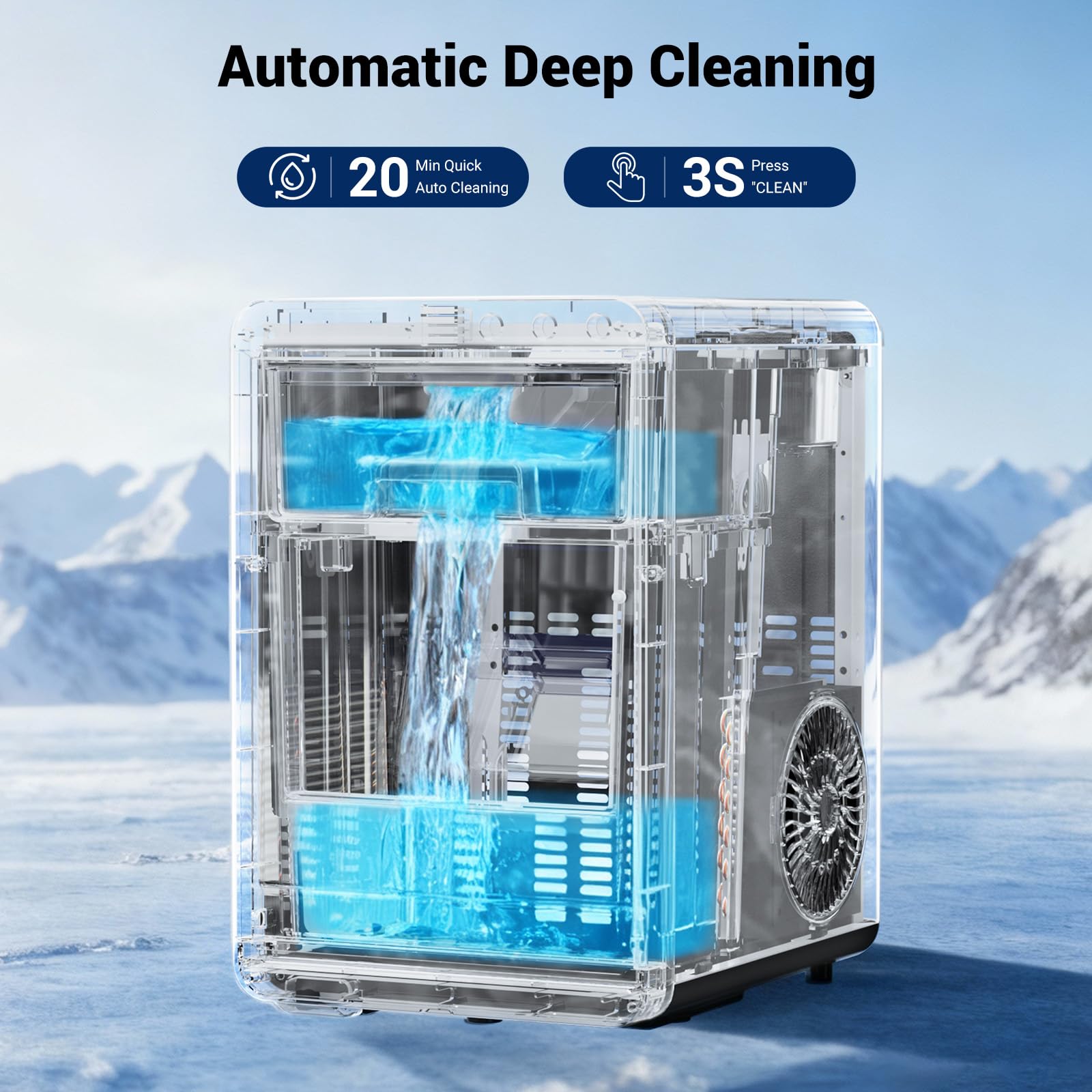 Nugget Ice Maker, Portable Countertop Ice Maker,Soft Chewable Pellet Ice Stainless Steels Nugget Ice Machine For Kitchens/Home/Office/Bar on Fridge.com - View 6