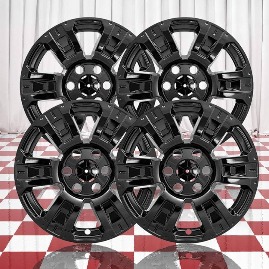 Amazon.com: Brighter Design Set of 4 Gloss Black 6 Spoke 18