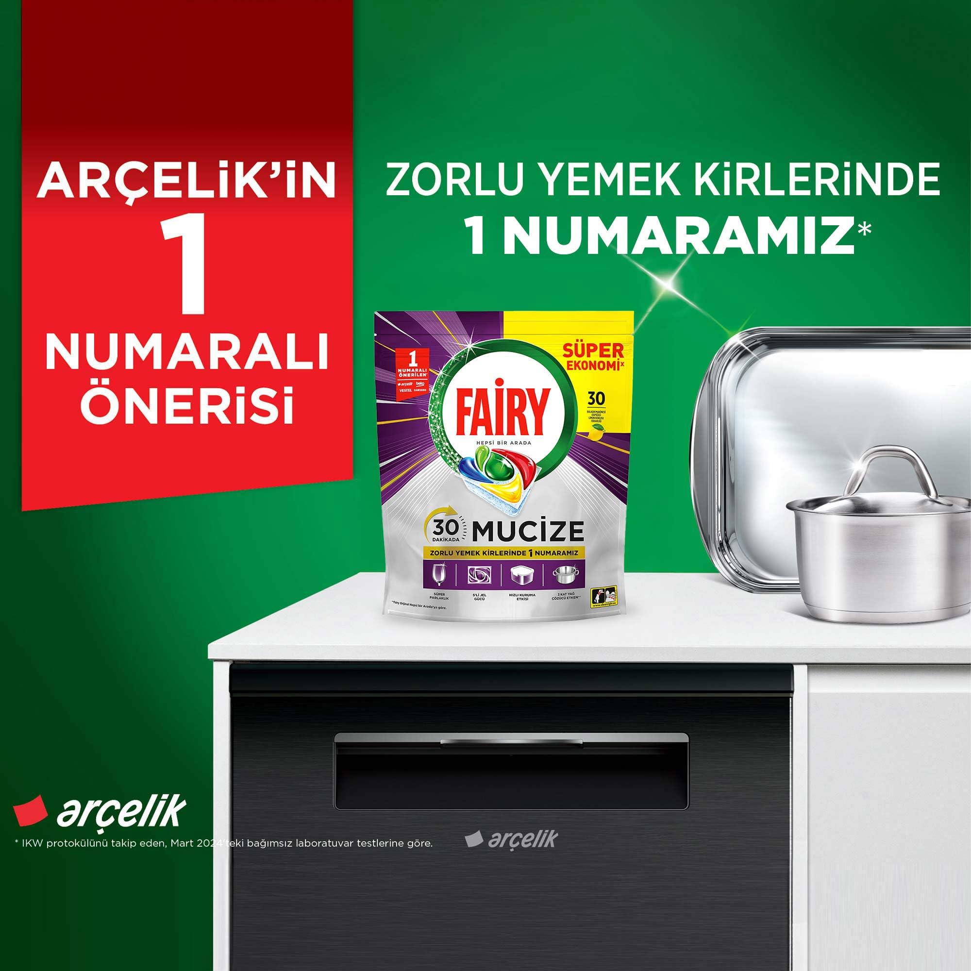 Fairy Platinum Bulaşık Makinesi Deterjanı Kapsülü/Tableti 96 Yıkama Limon Kokulu