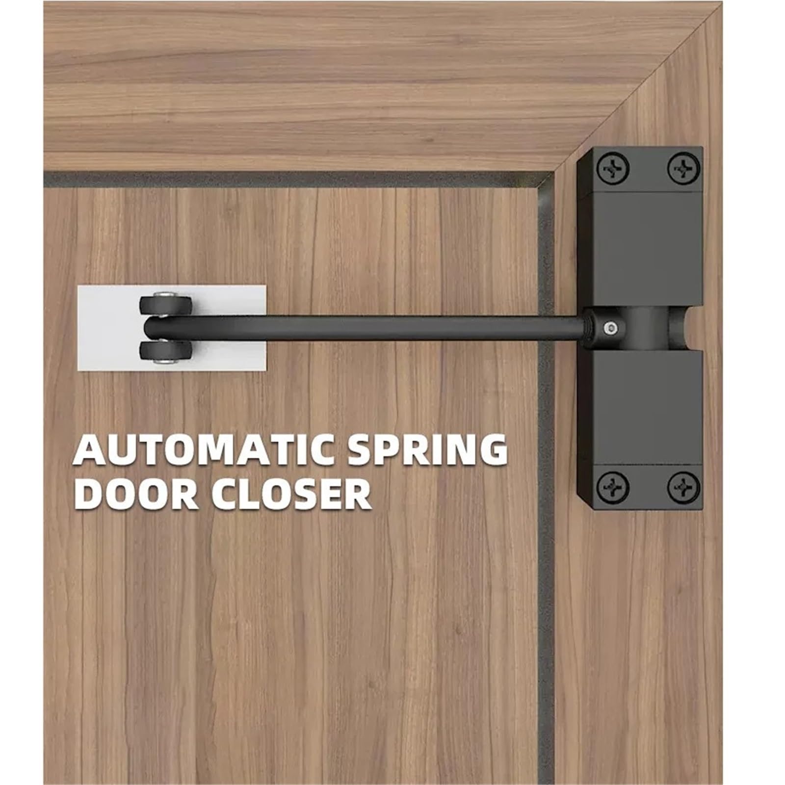 2 pezzi chiudiporta a molla cerniere for porte regolabili automatiche in acciaio inossidabile fermaporta di sicurezza domestica ferramenta for for mobili Per Porte(Black)