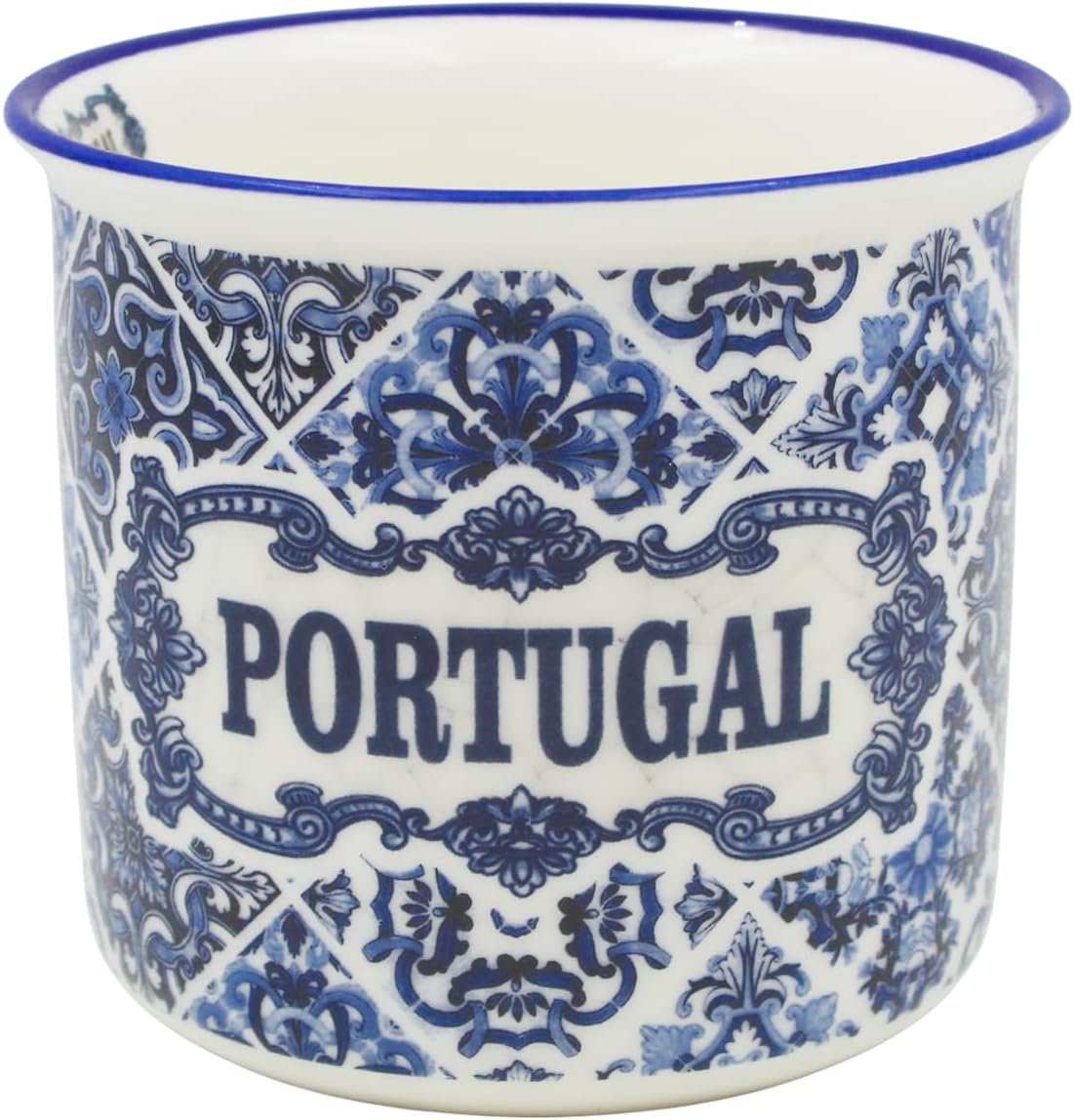 Blue Portugal Tile Azulejo Design Ceramic Coffee Mug, 14 oz – Traditional Portuguese Art, Microwave & Dishwasher Safe