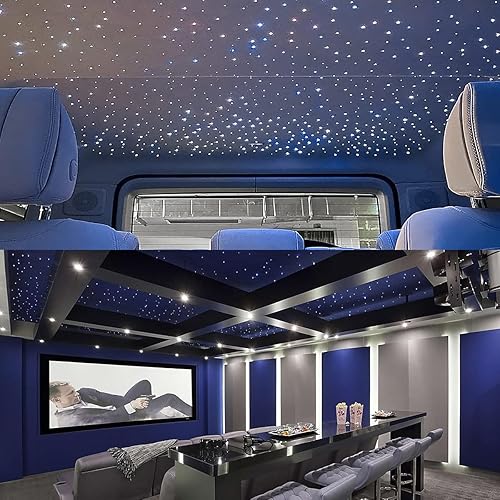 Vista 27 de AKEPO Luces de fibra óptica parpadeantes de 16 W RGBW APP de tamaño pequeño, 300 unidades activadas por música, 0.03 pulgadas, 9.8 pies/9.8 ft, kit