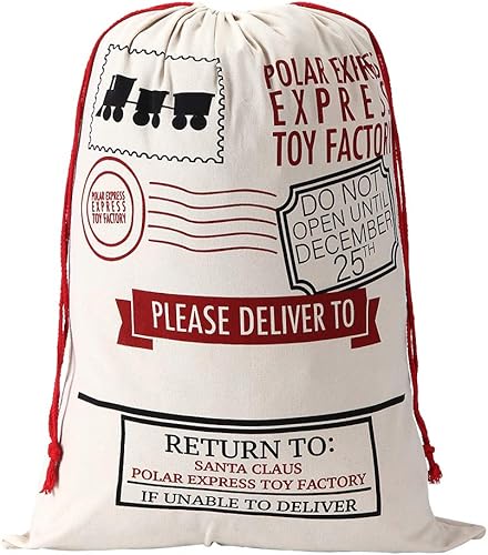 Bolsa de Navidad de Papá Noel personalizada, bolsas grandes de Navidad para niños, bolsas de regalo de Navidad grandes con cordón para fiesta de