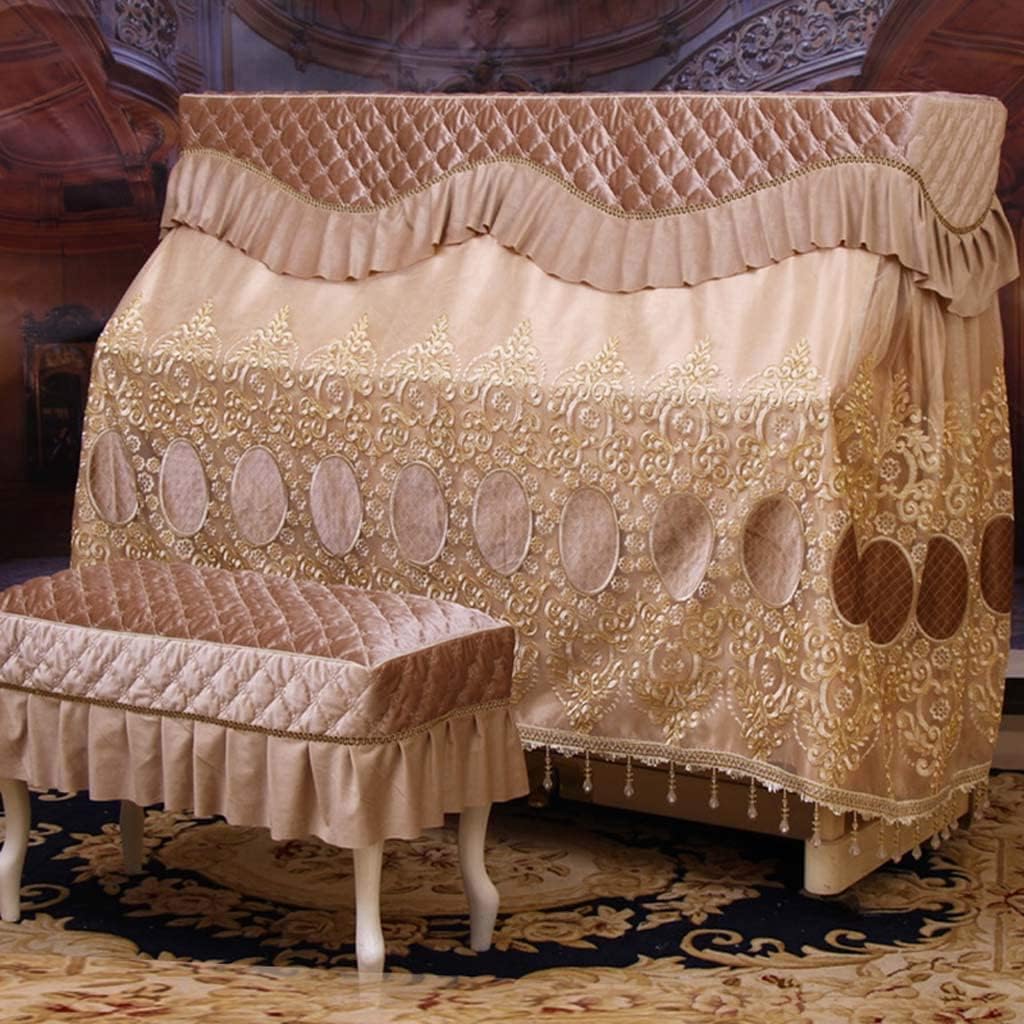 Full Cover Vertical Piano Cover European Luxury Embroidery Dust Cover Piano Cover Cloth